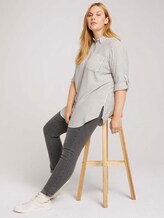 Curvy - long striped shirt blouse - Women - anthra white stripe Curvy - long striped shirt blouse - Women - anthra white stripe - 5 - My True Me