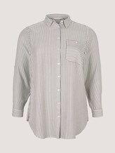 Curvy - long striped shirt blouse - Women - anthra white stripe Curvy - long striped shirt blouse - Women - anthra white stripe - 7 - My True Me
