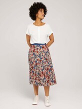 Geplooide midirok met patroon - Vrouwen - pink big floral design Geplooide midirok met patroon - Vrouwen - pink big floral design - 3 - TOM TAILOR