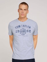 T-Shirt mit Print - Männer - Light Stone Grey Melange T-Shirt mit Print - Männer - Light Stone Grey Melange - 1 - TOM TAILOR