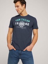 T-Shirt mit Logo-Print - Männer - sky captain blue white melange T-Shirt mit Logo-Print - Männer - sky captain blue white melange - 5 - TOM TAILOR