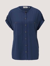 Short-sleeved shirt - Women - Dark Denim Blue Short-sleeved shirt - Women - Dark Denim Blue - 7 - TOM TAILOR