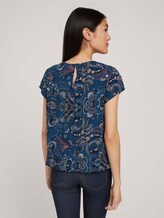 Gedessineerde blouse met korte mouwen en LENZING ™ ECOVERO ™ - Vrouwen - blue apricot paisley design Gedessineerde blouse met korte mouwen en LENZING ™ ECOVERO ™ - Vrouwen - blue apricot paisley design - 2 - TOM TAILOR