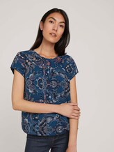 Gedessineerde blouse met korte mouwen en LENZING ™ ECOVERO ™ - Vrouwen - blue apricot paisley design Gedessineerde blouse met korte mouwen en LENZING ™ ECOVERO ™ - Vrouwen - blue apricot paisley design - 5 - TOM TAILOR