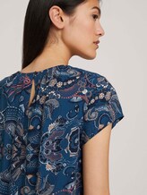 Gedessineerde blouse met korte mouwen en LENZING ™ ECOVERO ™ - Vrouwen - blue apricot paisley design Gedessineerde blouse met korte mouwen en LENZING ™ ECOVERO ™ - Vrouwen - blue apricot paisley design - 9 - TOM TAILOR