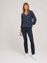 V-neck blouse with LENZING ™ ECOVERO ™ - Women - blue apricot paisley design V-neck blouse with LENZING ™ ECOVERO ™ - Women - blue apricot paisley design - 3 - TOM TAILOR