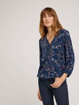 V-neck blouse with LENZING ™ ECOVERO ™ - Women - blue apricot paisley design V-neck blouse with LENZING ™ ECOVERO ™ - Women - blue apricot paisley design - 5 - TOM TAILOR