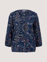 V-neck blouse with LENZING ™ ECOVERO ™ - Women - blue apricot paisley design V-neck blouse with LENZING ™ ECOVERO ™ - Women - blue apricot paisley design - 7 - TOM TAILOR