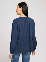 Tuniekblouse met lyocell - Vrouwen - Dark Denim Blue Tuniekblouse met lyocell - Vrouwen - Dark Denim Blue - 2 - TOM TAILOR