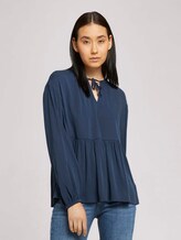 Tuniekblouse met lyocell - Vrouwen - Dark Denim Blue Tuniekblouse met lyocell - Vrouwen - Dark Denim Blue - 5 - TOM TAILOR