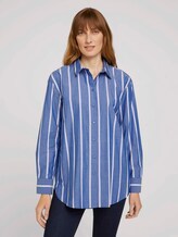 Poplin blouse - Women - blue offwhite vertical stripe Poplin blouse - Women - blue offwhite vertical stripe - 1 - TOM TAILOR
