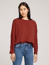Basic Bluse mit Lyocell - Frauen - dark maroon red Basic Bluse mit Lyocell - Frauen - dark maroon red - 1 - TOM TAILOR