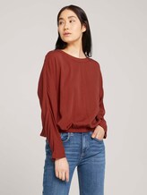 Basic Bluse mit Lyocell - Frauen - dark maroon red Basic Bluse mit Lyocell - Frauen - dark maroon red - 5 - TOM TAILOR