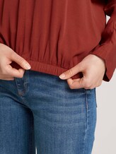 Basic Bluse mit Lyocell - Frauen - dark maroon red Basic Bluse mit Lyocell - Frauen - dark maroon red - 9 - TOM TAILOR
