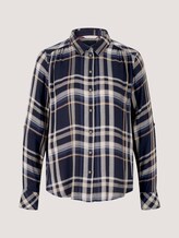 Geruite overhemdblouse - Vrouwen - navy blue beige check Geruite overhemdblouse - Vrouwen - navy blue beige check - 7 - TOM TAILOR