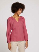Blouse met ruches en LENZING™ ECOVERO™ - Vrouwen - cozy pink Blouse met ruches en LENZING™ ECOVERO™ - Vrouwen - cozy pink - 1 - TOM TAILOR