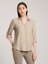 Gemêleerde blouse met zakken - Vrouwen - desert sand melange Gemêleerde blouse met zakken - Vrouwen - desert sand melange - 1 - TOM TAILOR