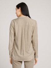 Gemêleerde blouse met zakken - Vrouwen - desert sand melange Gemêleerde blouse met zakken - Vrouwen - desert sand melange - 2 - TOM TAILOR