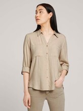 Gemêleerde blouse met zakken - Vrouwen - desert sand melange Gemêleerde blouse met zakken - Vrouwen - desert sand melange - 5 - TOM TAILOR
