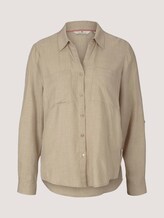Gemêleerde blouse met zakken - Vrouwen - desert sand melange Gemêleerde blouse met zakken - Vrouwen - desert sand melange - 7 - TOM TAILOR