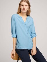 Bluse mit Ärmel Turn-Up - Frauen - Clear Light Blue Bluse mit Ärmel Turn-Up - Frauen - Clear Light Blue - 5 - TOM TAILOR