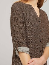 Bluse mit Ärmel Turn-Up - Frauen - herringbone print Bluse mit Ärmel Turn-Up - Frauen - herringbone print - 10 - TOM TAILOR