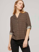 Bluse mit Ärmel Turn-Up - Frauen - herringbone print Bluse mit Ärmel Turn-Up - Frauen - herringbone print - 5 - TOM TAILOR