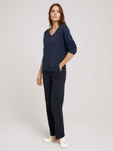 V-Ausschnitt Pullover - Frauen - dark denim blue melange V-Ausschnitt Pullover - Frauen - dark denim blue melange - 3 - TOM TAILOR