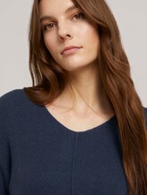 V-Ausschnitt Pullover - Frauen - dark denim blue melange V-Ausschnitt Pullover - Frauen - dark denim blue melange - 9 - TOM TAILOR