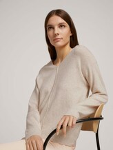 V-Ausschnitt Pullover - Frauen - smooth light sand melange V-Ausschnitt Pullover - Frauen - smooth light sand melange - 5 - TOM TAILOR