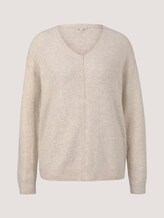 V-Ausschnitt Pullover - Frauen - smooth light sand melange V-Ausschnitt Pullover - Frauen - smooth light sand melange - 7 - TOM TAILOR