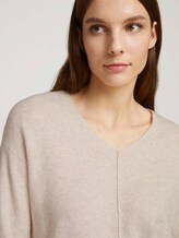V-Ausschnitt Pullover - Frauen - smooth light sand melange V-Ausschnitt Pullover - Frauen - smooth light sand melange - 9 - TOM TAILOR