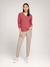 Trui met V-hals - Vrouwen - cozy pink melange Trui met V-hals - Vrouwen - cozy pink melange - 3 - TOM TAILOR