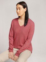 Trui met V-hals - Vrouwen - cozy pink melange Trui met V-hals - Vrouwen - cozy pink melange - 5 - TOM TAILOR