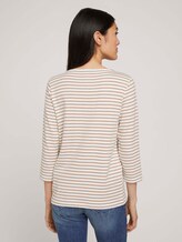 Gestreiftes 3/4 Arm Shirt - Frauen - offwhite clay stripe Gestreiftes 3/4 Arm Shirt - Frauen - offwhite clay stripe - 2 - TOM TAILOR