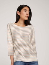 Gestreiftes 3/4 Arm Shirt - Frauen - offwhite clay stripe Gestreiftes 3/4 Arm Shirt - Frauen - offwhite clay stripe - 5 - TOM TAILOR