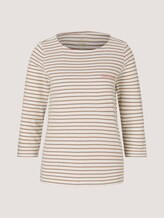 Gestreiftes 3/4 Arm Shirt - Frauen - offwhite clay stripe Gestreiftes 3/4 Arm Shirt - Frauen - offwhite clay stripe - 7 - TOM TAILOR