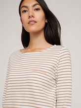 Gestreiftes 3/4 Arm Shirt - Frauen - offwhite clay stripe Gestreiftes 3/4 Arm Shirt - Frauen - offwhite clay stripe - 9 - TOM TAILOR