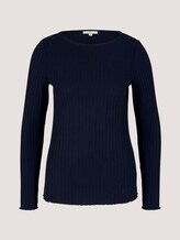 Ripp Langarmshirt - Frauen - Sky Captain Blue Ripp Langarmshirt - Frauen - Sky Captain Blue - 7 - TOM TAILOR