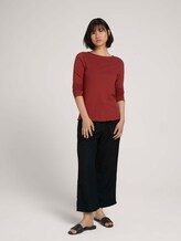 Ripp Langarmshirt - Frauen - dark maroon red Ripp Langarmshirt - Frauen - dark maroon red - 3 - TOM TAILOR
