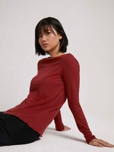 Ripp Langarmshirt - Frauen - dark maroon red Ripp Langarmshirt - Frauen - dark maroon red - 5 - TOM TAILOR