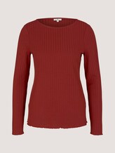 Ripp Langarmshirt - Frauen - dark maroon red Ripp Langarmshirt - Frauen - dark maroon red - 7 - TOM TAILOR