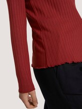 Ripp Langarmshirt - Frauen - dark maroon red Ripp Langarmshirt - Frauen - dark maroon red - 9 - TOM TAILOR