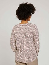 Gemusterte Henleybluse mit LENZING™ ECOVERO™ - Frauen - beige maroon blue minimal Gemusterte Henleybluse mit LENZING™ ECOVERO™ - Frauen - beige maroon blue minimal - 2 - TOM TAILOR