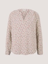 Gemusterte Henleybluse mit LENZING™ ECOVERO™ - Frauen - beige maroon blue minimal Gemusterte Henleybluse mit LENZING™ ECOVERO™ - Frauen - beige maroon blue minimal - 7 - TOM TAILOR