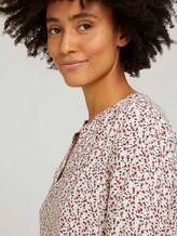 Gemusterte Henleybluse mit LENZING™ ECOVERO™ - Frauen - beige maroon blue minimal Gemusterte Henleybluse mit LENZING™ ECOVERO™ - Frauen - beige maroon blue minimal - 9 - TOM TAILOR