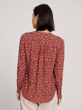 Gemusterte Henleybluse mit LENZING™ ECOVERO™ - Frauen - maroon red pink minimal Gemusterte Henleybluse mit LENZING™ ECOVERO™ - Frauen - maroon red pink minimal - 2 - TOM TAILOR