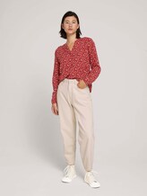 Gemusterte Henleybluse mit LENZING™ ECOVERO™ - Frauen - maroon red pink minimal Gemusterte Henleybluse mit LENZING™ ECOVERO™ - Frauen - maroon red pink minimal - 3 - TOM TAILOR