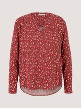Gemusterte Henleybluse mit LENZING™ ECOVERO™ - Frauen - maroon red pink minimal Gemusterte Henleybluse mit LENZING™ ECOVERO™ - Frauen - maroon red pink minimal - 7 - TOM TAILOR