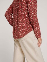 Gemusterte Henleybluse mit LENZING™ ECOVERO™ - Frauen - maroon red pink minimal Gemusterte Henleybluse mit LENZING™ ECOVERO™ - Frauen - maroon red pink minimal - 9 - TOM TAILOR